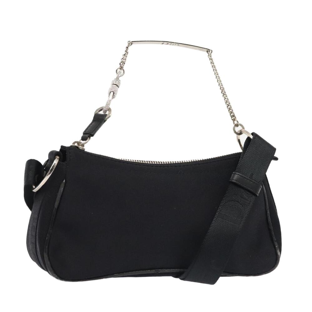 DIOR Shoulder Bag Nylon Black Silver
